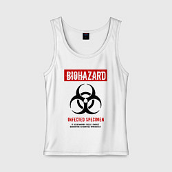 Майка женская хлопок Biohazard, цвет: белый