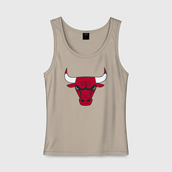 Майка женская хлопок Chicago Bulls, цвет: миндальный