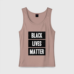 Майка женская хлопок Black lives matter Z, цвет: пыльно-розовый