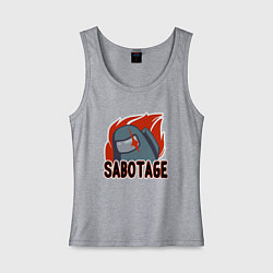 Майка женская хлопок Among Us Sabotage, цвет: меланж