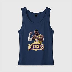 Майка женская хлопок LeBron - Lakers, цвет: тёмно-синий