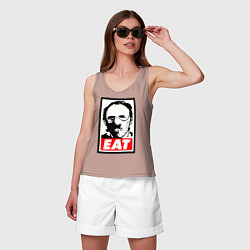 Майка женская хлопок Ганнибал Лектор, цвет: пыльно-розовый — фото 2