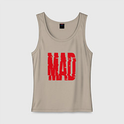 Майка женская хлопок MAD, цвет: миндальный