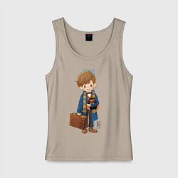 Майка женская хлопок Newt Scamander, цвет: миндальный