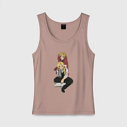 Майка женская хлопок Стальной Алхимик - Братья, цвет: пыльно-розовый