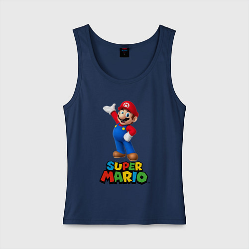 Женская майка Super Mario / Тёмно-синий – фото 1