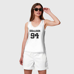 Майка женская хлопок BTS - Namjoon RM 94, цвет: белый — фото 2