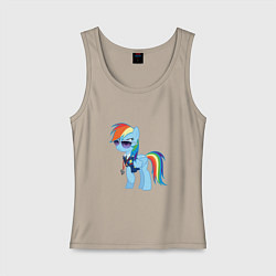 Майка женская хлопок Pony - Rainbow Dash, цвет: миндальный