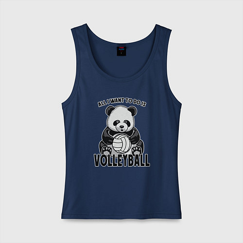 Женская майка Volleyball Panda / Тёмно-синий – фото 1