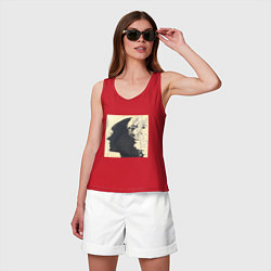 Майка женская хлопок Andy Warhol art, цвет: красный — фото 2