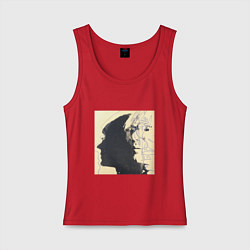 Майка женская хлопок Andy Warhol art, цвет: красный