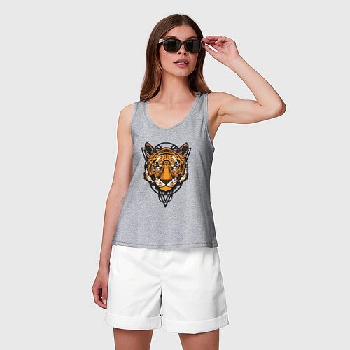 Женская майка Tiger Style / Меланж – фото 3