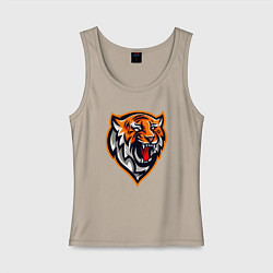 Майка женская хлопок Tiger Scream, цвет: миндальный