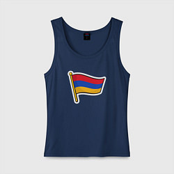 Майка женская хлопок Флаг Армении, цвет: тёмно-синий