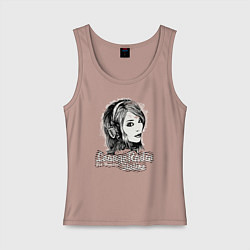 Майка женская хлопок Девушка ведущая радио, цвет: пыльно-розовый