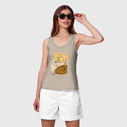 Майка женская хлопок Разная любовь, цвет: миндальный — фото 2