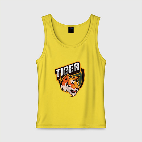 Женская майка Тигр Tiger логотип / Желтый – фото 1