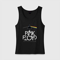 Майка женская хлопок PINK FLOYD LOGO ПИНК ФЛОЙД, цвет: черный