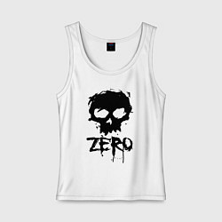 Майка женская хлопок Zero skull, цвет: белый