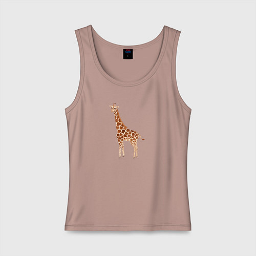 Женская майка Любопытный жираф / Пыльно-розовый – фото 1