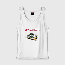 Майка женская хлопок Audi Racing team Power, цвет: белый