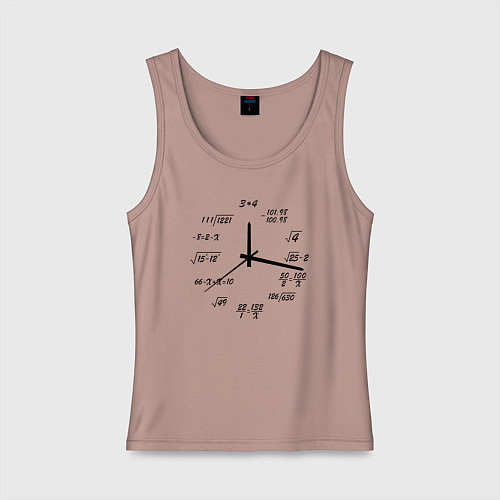 Женская майка Высшая математика - часы / Пыльно-розовый – фото 1