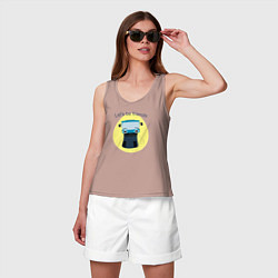 Майка женская хлопок Троллейбус хочет дружить, цвет: пыльно-розовый — фото 2