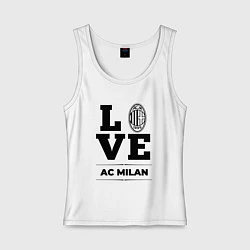 Майка женская хлопок AC Milan Love Классика, цвет: белый