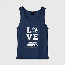 Майка женская хлопок Leeds United Love Classic, цвет: тёмно-синий