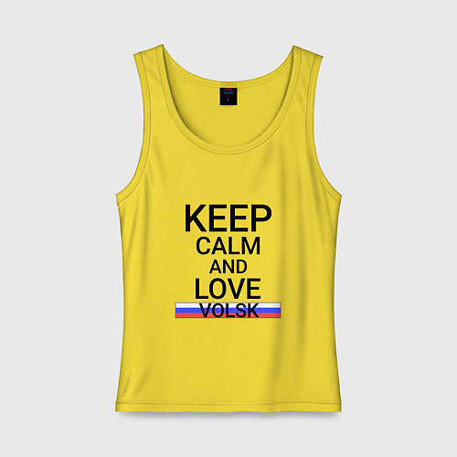 Женская майка Keep calm Volsk Вольск / Желтый – фото 1