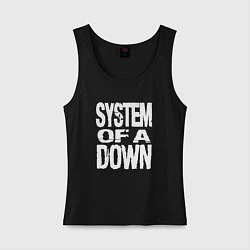 Майка женская хлопок System of a Down логотип, цвет: черный