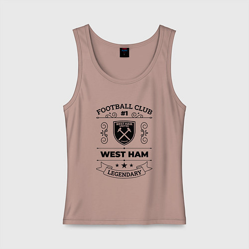 Женская майка West Ham: Football Club Number 1 Legendary / Пыльно-розовый – фото 1