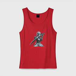 Майка женская хлопок Райден из Metal Gear Rising с мечом, цвет: красный