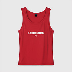 Майка женская хлопок Barcelona Football Club Классика, цвет: красный