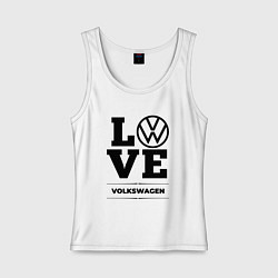 Майка женская хлопок Volkswagen Love Classic, цвет: белый