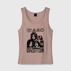 Майка женская хлопок Led Zeppelin Black, цвет: пыльно-розовый