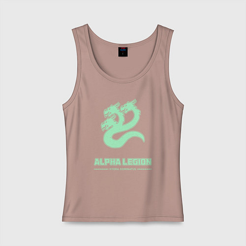Женская майка Альфа легион винтаж лого гидра / Пыльно-розовый – фото 1