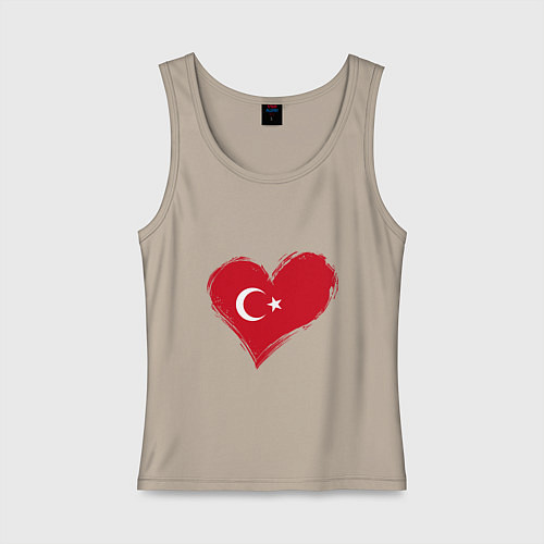 Женская майка Сердце - Турция / Миндальный – фото 1
