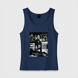 Майка женская хлопок Depeche Mode 101 Vintage 1988, цвет: тёмно-синий