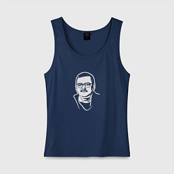Майка женская хлопок Бюст Михаила Круга, цвет: тёмно-синий