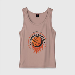 Майка женская хлопок Allstars Basketball, цвет: пыльно-розовый