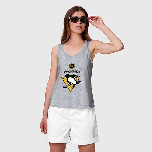 Женская майка Питтсбург Пингвинз НХЛ логотип / Меланж – фото 3