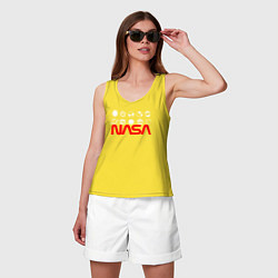 Майка женская хлопок Nasa кометы, цвет: желтый — фото 2