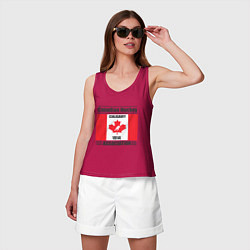Майка женская хлопок Федерация хоккея Канады, цвет: маджента — фото 2