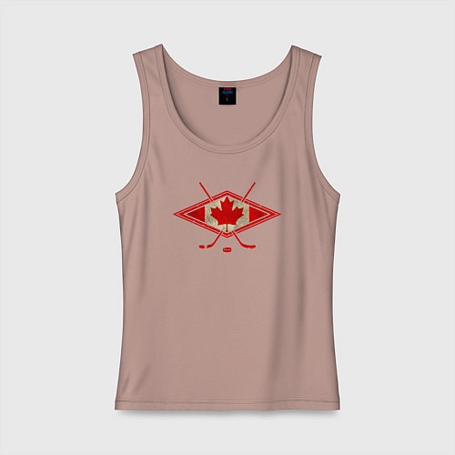 Женская майка Флаг Канады хоккей / Пыльно-розовый – фото 1