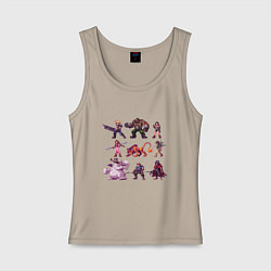 Майка женская хлопок Final Fantasy 7 Pixelart, цвет: миндальный