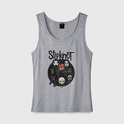 Майка женская хлопок Slipknot art fan, цвет: меланж