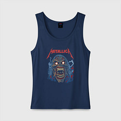 Майка женская хлопок Metallica skull, цвет: тёмно-синий