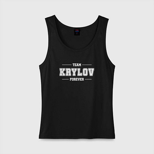 Женская майка Team Krylov forever - фамилия на латинице / Черный – фото 1