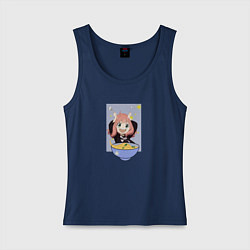 Майка женская хлопок Аня из семья шпиона и рамён, цвет: тёмно-синий